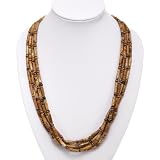 EXP Handmade Agate, Tiger Eye & Silver Necklace