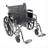 Drive Medical Sentra EC Heavy Duty Wheelchair with Various Arm Styles and Front Rigging Options, Black, Bariatric 24