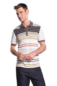 Short Sleeve Engineered Stripe Pique Polo