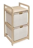 Natural/Unfinished Two Drawer Hamper/ Storage Unit