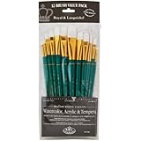 Royal Brush Manufacturing Royal and Langnickel Zip N' Close 12-Piece Brush Set, Medium White Taklon