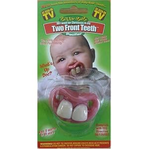 Billy Bob Two Front Teeth Baby Pacifier, Pink Lips