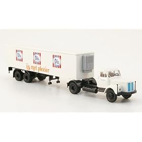 Scania L 110, Ola / Unilever N.V., refrigerated container-SZ (NL), Model Car, Ready-made, Brekina 1:87