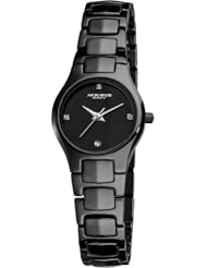 Akribos XXIV Womens AK581BK Ceramic Slim Ceramic Quartz Bracelet Watch