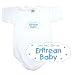 BABY BODYSUIT WHITE  LIGHT BLUE CLOUD LOVE ME , I'M ERITREAN  ERITREA 6 - 9 Months