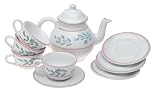 Caleca Pink Garland 9-Piece Tea Set, Service for 4