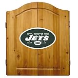 Imperial New York Jets Licensed Solid Pine Cabinet and Bristle Dartboard Set