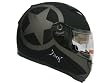 TMS Star Matte Black Dual Visor Full Face Motorcycle Helmet W/ Smoke Sun Shield (Extra Large)