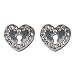 Tomas Sterling Silver Crystal Stud Earrings - Clear Heart Locket