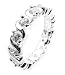 Sterling Silver White CZ Eternity Bar Band Ring