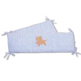 Baby Boum 28 x 340cm Cotton Rich Thick and Extra Long Playpen and Cot Bumper (Gimik Cat Collection, Sky)