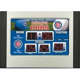 Click here to buy 9 MLB Chicago Cubs LED Digital Scoreboard Alarm Clock.