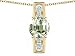 2.05 cts 925 Sterling Silver 14K Yellow Gold Plated Genuine Round Green Amethyst Pendant