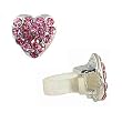 Cell Phone Charm - C22 - Antennae Jewelry - Crystal Heart ~ Rose (Pink)