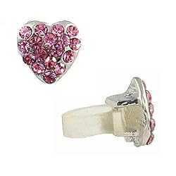 Cell Phone Charm - C22 - Antennae Jewelry - Crystal Heart ~ Rose (Pink)