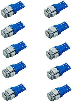 AODE® 10x Ice-blue T10 194 168 2825 W5W 5050 LED Car Vehicle Automotive Exterior Lighting /Clearance Light /Decorative Lamp /Width Lamp /License Plate Bulb /Tail Side Marker Lamp /Dashboard Light 130362