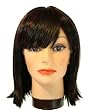 12 Short Darkest Brown with Burgundy bobcut / bangs synthetic wig
