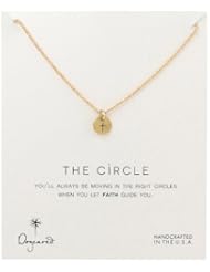 Dogeared "Black and Gold" Circle Cross Disc Chain Necklace, 18"
