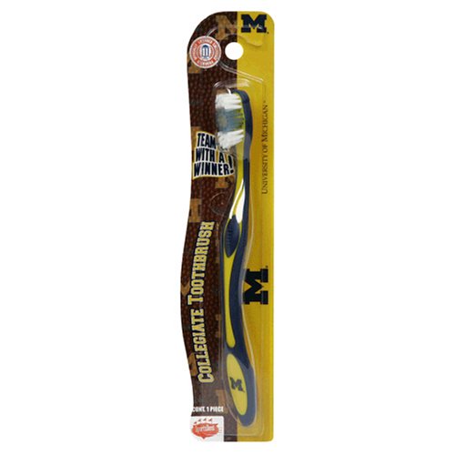 SportzDent Collegiate Toothbrush, University of Michigan, Soft Bristles, 6 Brushes