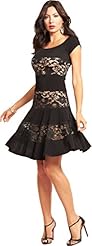  Lace Full-Skirt Polyester Cap Sleeves  Dress With Ruffles