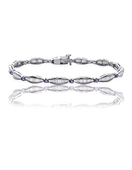 7.15ct Amethyst & Diamond Accented Bracelet 14k