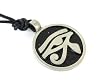Eye of Horus for Strength and Protection Pewter Talisman Pendant with Cord Necklace