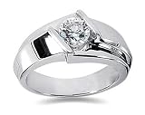 0.00 ctw Men's Diamond Ring in 14K White Gold