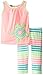 Rare Editions Little Girls' Pink Striped Turtle Applique Capri Set