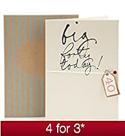 40 Classic Script Birthday Card