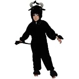 Childrens Fancy Dress Halloween Costume Black Bull XXL