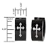 7mm Black Stainless Steel Cross Huggie Hoop Earrings