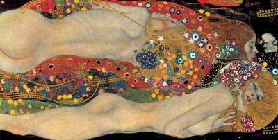 Water Serpents II, c.1907 Art Poster Print by Gustav Klimt, 40x20