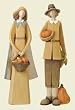 2-Piece Harvest Collection Thanksgiving Pilgrim Figure Set
