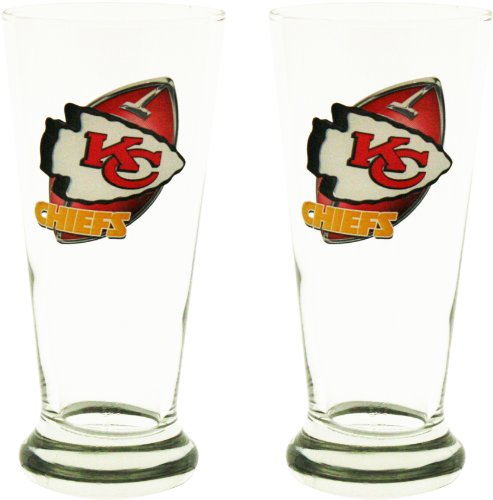 Kansas City Chiefs Two Pack 12-Ounce Flared Pilsner Glasses