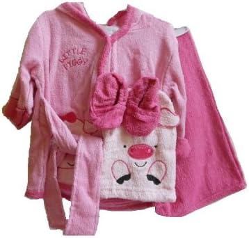 Rumble Tumble Newborn Girl's Little Piggy Robe Set