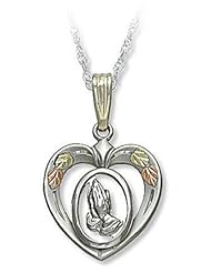 Landstroms Sterling Silver Heart Pendant with Praying Hands in Heart - 03387SS