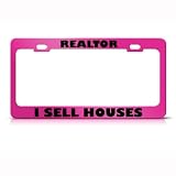 Realtor I Sell Houses Metal Career Profession license plate frame Holder