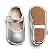 Felix & Flora Infant Baby Girl Shoes Soft Sole Toddler Ballet Flats Baby Walking Shoes(9-12 Months Infant,Silver)