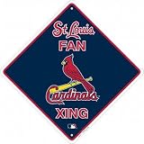 MLB Baseball 12 x 12 Metal Fan Xing Sign - St. Louis Cardinals