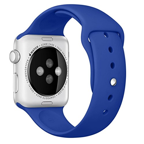 Apple Watch Band, Perman Sports Comfort Smooth Silicone Replacement Smart Watch Bracelet Strap Band Watchband for Apple Watch 42mm Blue