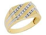 Men's Diamond Ring 1/10 Carat (ctw) in Yellow Gold