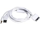 Audio/Sync Cable for iPhone/iPod (Apple Dock Connector to USB / 3.5mm Audio)