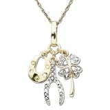 14k Gold Lucky Symbols Diamond Pendant (.05 ct)