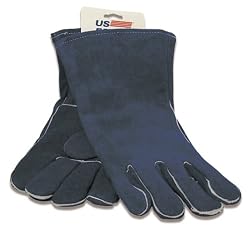 US Forge 400 Welding Gloves Lined Leather, Blue