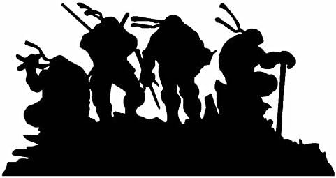 TMNT Teenage Mutant Ninja Turtles Group 6" Black Car Truck VINYL Decal Art Wall Sticker USA Kids Fun Disney