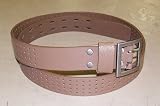 PUNK / EMO / ROCK Brown B-Line Double Clip Leather Belt