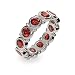 Jewelry : Sterling Silver Bezel Set Garnet Eternity Band