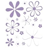 Instant Murals 20 Daisy Flowers Wall Transfer Stickers - Purple