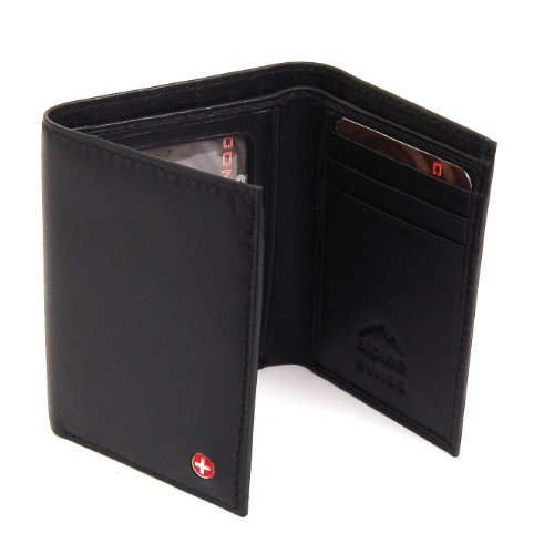 Alpine Swiss Men's Genuine Leather Trifold Wallet