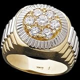 Beautiful! Stylish 14k High Polish Yellow-gold White-gold Men's 1 1/2 CT TW Diamond Ring